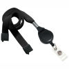 Brady Black Flat Tubular Lanyard with Break-away and Slotted Badge Reel with Clear Vinyl Strap, 5/8" Width, Badge Reel 1-1/4", Length 36", Bag of 100 PIECED and SOLD in Full Bags Only Graphic