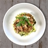 Grass fed ground beef sauteed with fresh garlic, onions, peppers, mushrooms and spinach blended with our homemade tomato sauce paired over our oven baked garlic zoodles. Comfort food with a healthy twist. All the flavor none of the guilt!