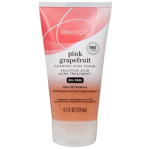 Daylogic Pink Grapefruit Foaming Acne Scrub, Oil Free, 4.2 oz