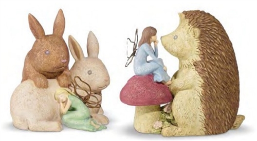 Grasslands Road Fairy With Animal Figurine, Bunny / Hedgehog