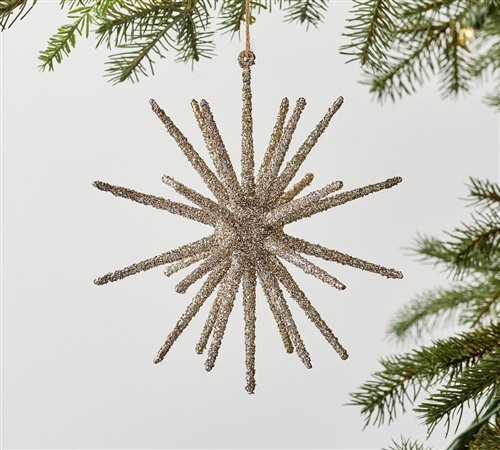 Grasslands Road Starburst Ornament - 8", Gold Glitter / Copper