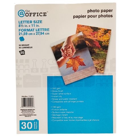 @The Office Photo Paper Letter Size, 30 sheets