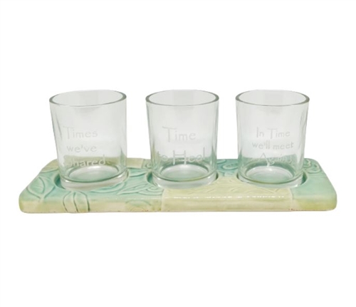 Ever Love Triple Candle Holder for Home Decor, Gifting and Displaying