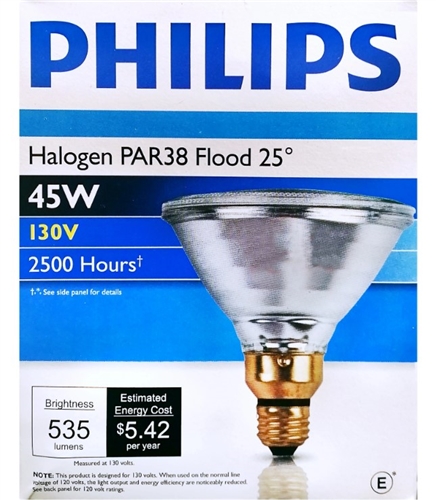 PHILIPS Halogen PAR38 Flood 25Â° 45W Bulb, Pack of 1