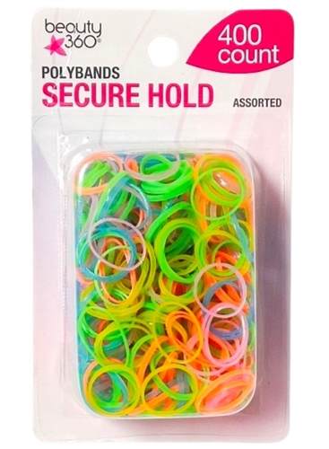 Beauty 360 Polybands Secure Hold, Assorted Colours - 400 CT