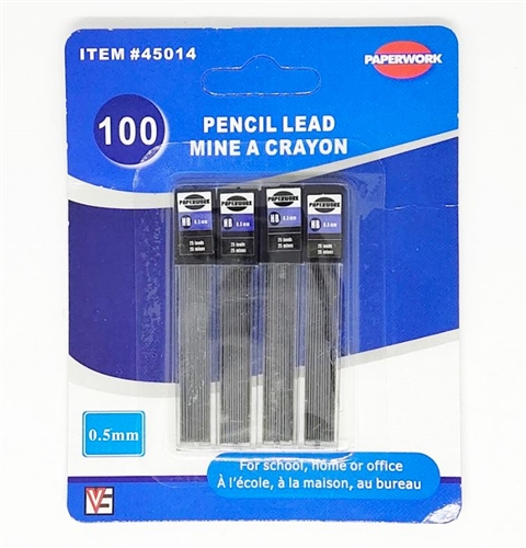 Pencil Lead 0.5mm, Pack of 4 (100 ct)