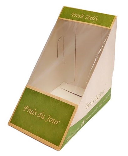 100% Recycled Kraft Paperboard Sandwich Wedge with PLA Window, Pack of 25