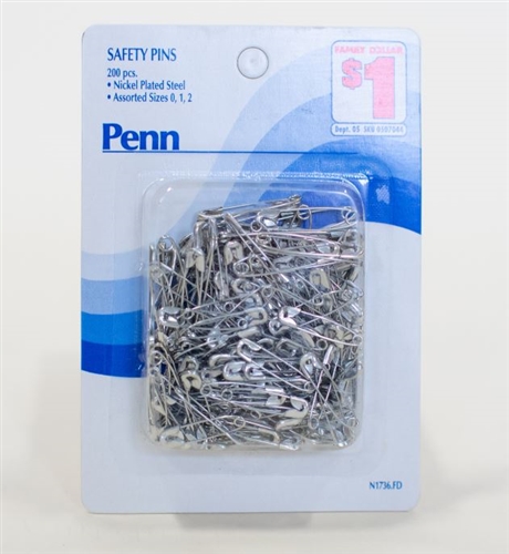 Safety Pins, Pack of 200