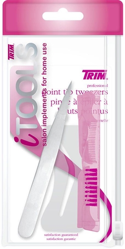 iTools by Trim Professional Point Tip Tweezer with Eyebrow Styling Tool and Brow Stencil