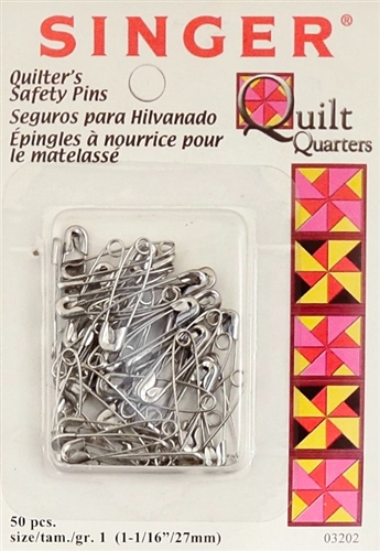 Singer Quilter's Safety Pins, Pack of 50