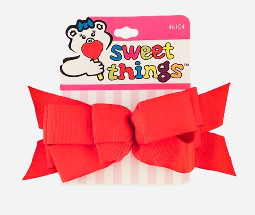 Sweet Things - Bow Barrette Hair Clip, Red/White /Yellow