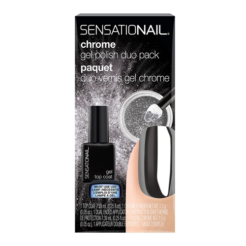 SensatioNail Chrome Gel Polish Duo Pack, Rose / Silver / Purple