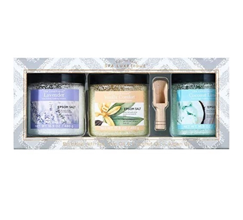 Spa Luxetique Premium Epsom Salt Bath Gift Box, 4 Pcs