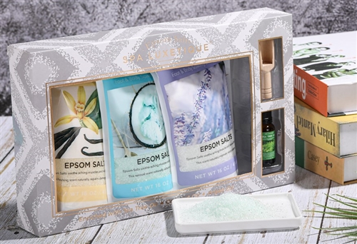 Spa Luxetique Premium Epsom Salt Bath Gift Box, 5 Pcs