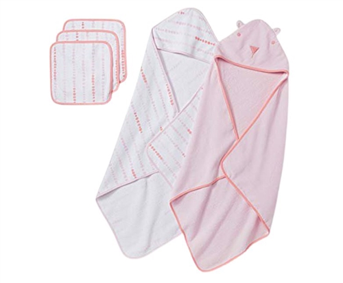 Cloud Island Infant Bear Hooded Towel & Wash Cloth Set, Pack Of 5