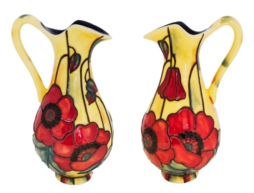 Old Tupton Ware Floral Ceramic Jug - Yellow Poppy, 4"