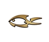 Auto Emblem Christian Fish Symbol, Gold, Large