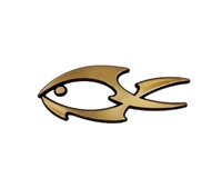Auto Emblem Christian Fish Symbol, Gold, Large