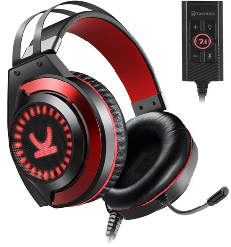 VANKYO CM7000 Pro Gaming Headset with 7.1 Surround Sound Stereo Xbox One Headset, Red / Blue