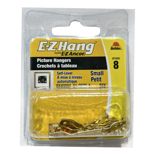 EZ Hang Small Picture Hangers, Pack of 8