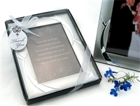 "Double Ring Romance" Brushed Photo Frame Favor 4" x 6"