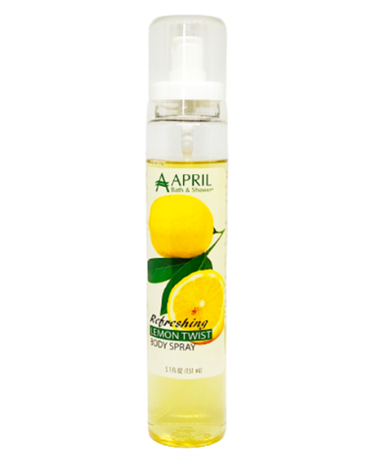 April Bath & Shower Refreshing Lemon Twist Body Spray, 5.1 fl.oz / 151 ml