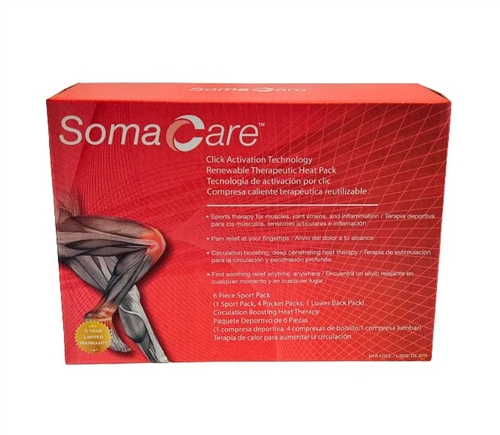 SomaCare - 6 pc Renewable Circulation Boosting Therapeutic Heat Sport Pack