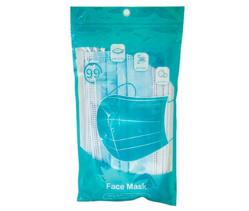 High Quality 3-Ply Disposable Face Masks - Pack Of 10