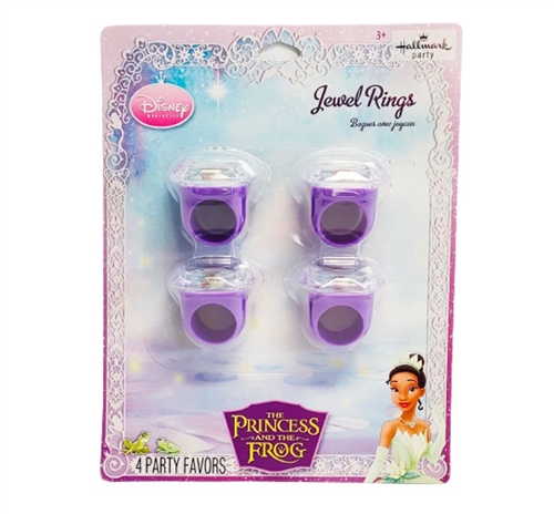 Disney Princess Jewel Rings - The Princess And The Frog, Pack Of 4