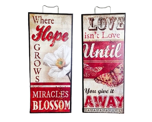 @Home Vintage Sayings, "LOVE" / "HOPE", Set Of 2