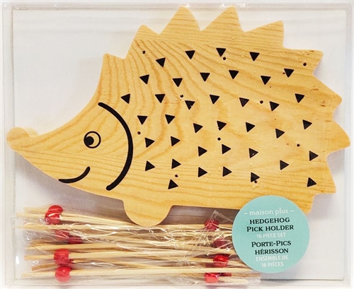 Maison Plus Wooden 16-PC Hedgehog Pick Holder