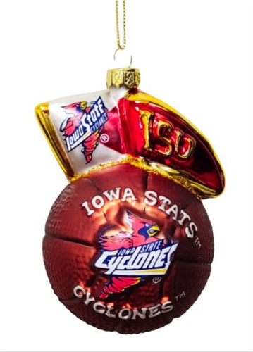 Team Spirit Ornaments - Glass Mascot, Iowa State Cyclones