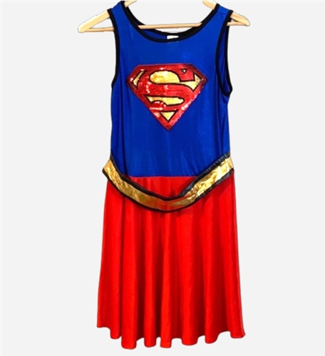 Women's Costume DC Superman Fit & Flare Deluxe Dress Supergirl, Adult Stanard