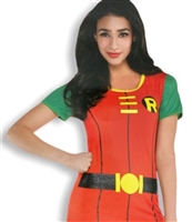 Women's Costume DC Robin Shirt, S/M