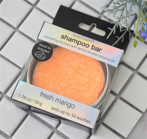 Body & Earth Shampoo Bar, 50g, Argan Oil / Fresh Mango