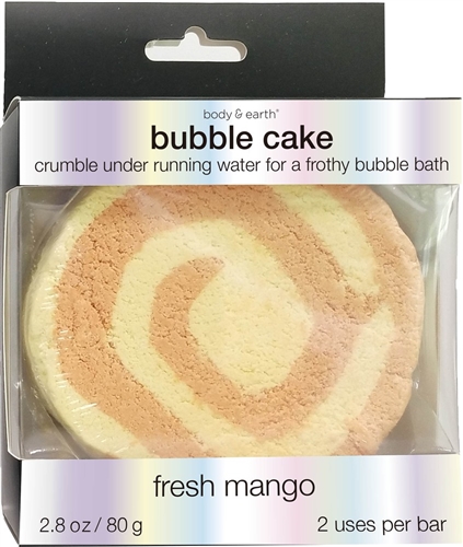 Body & Earth Bubble Cake, 80g, Fresh Mango / Lavender