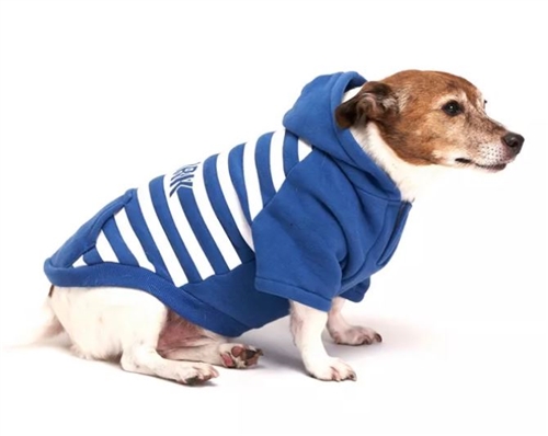 Royal Animals Stripe New York Dog and Cat Hoodie - Blue - XS