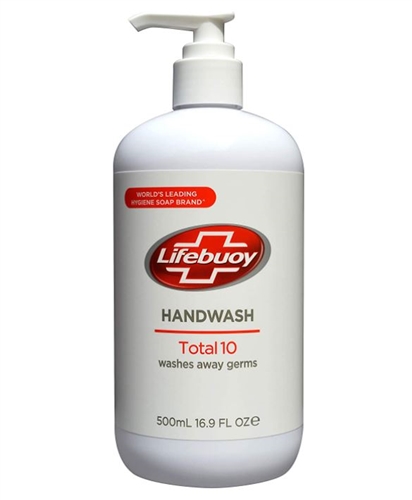 Lifebuoy Total 10 Hand Wash, 500 mL - Pack Of 12 Bottles