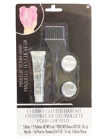Amscan Silver Chunky Glitter Hair Kit