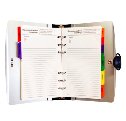 Personal Organizer, Silver Alumi Cover With Ring Binder