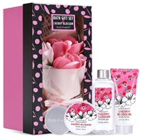 Body & Earth Bath-Body Gift Box for Her, 5 Pcs - Cherry Blossom / Rose