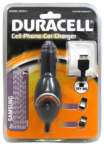 Duracell Cell Phone Car Charger for Most Samsung Phones