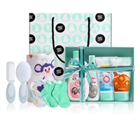 HAPPY BUM Baby Bath  Gift Box for Girl or Boy, 9 Pcs