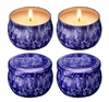 Citronella Scented Soy Wax Candle Gift Set (Blue&White)), 4 x 4.4 Oz