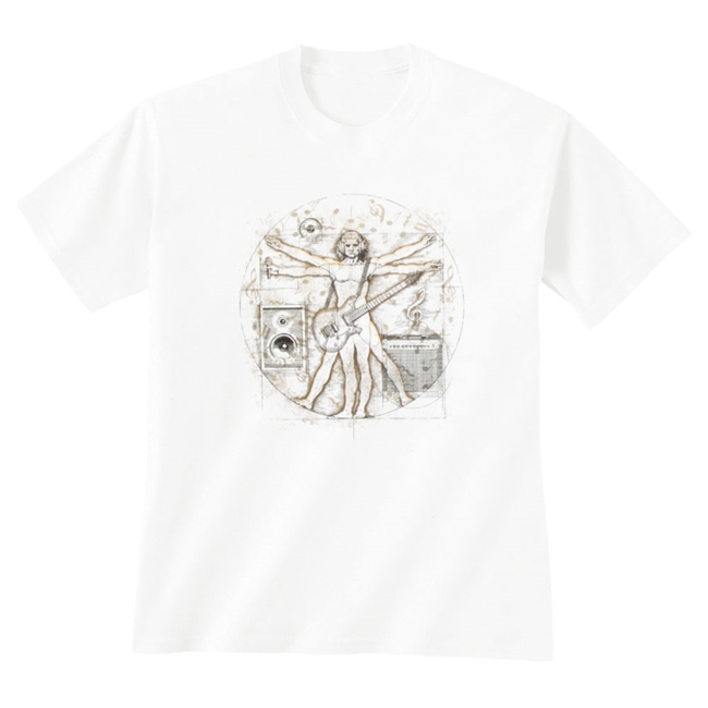 Da Vinci's Vitruvian Guitar Man T-Shirt