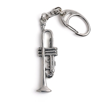 Trumpet Pewter Keychain