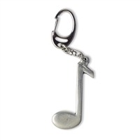 8th (Quaver) Note Pewter Keychain