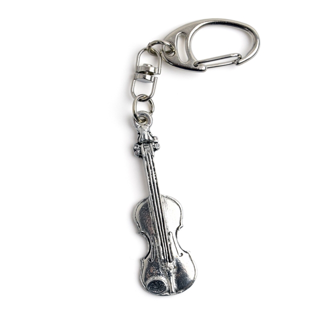 Violin Pewter Keychain