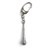 Microphone Pewter Keychain