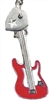 Red Electric Stratocaster Guitar Charm/Zipper Pull